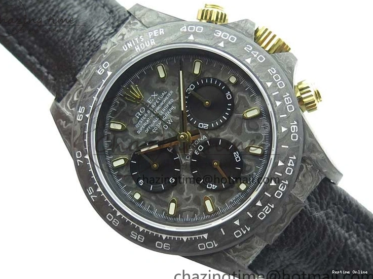 0210 Daytona DIW Carbon OMF Best Edition Carbon Dial on Black Leather Strap A Bright 2836